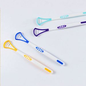 Factory Wholesale Oral Hygiene Care Brush Reusable Plastic Tongue Cleaner Scrapper BPA Free Tongue Cleaner Scraper - Product Image 2
