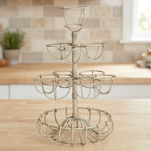 ที่วางไข่แบบวินเทจ ทำจากลวดเหล็กสีครีม เป็นมิตรกับสิ่งแวดล้อม โดย Chaman India - Product Image 2