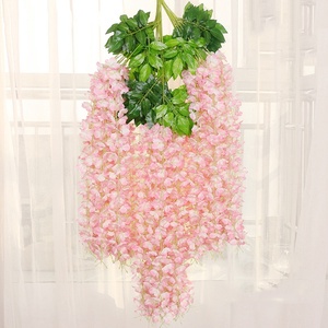 Guirnaldas de flores artificiales de eucalipto, gloria de la mañana y violetas de seda para decoración de pared en el hogar, bodas, patios exteriores. - Product Image 3