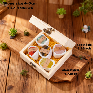 Bán Hot hỗn hợp chất liệu đầy màu sắc 7 Chakra rõ ràng Rose Quartz pha lê Set với bằng gỗ trong suốt Hộp quà tặng cho trang trí - Product Image 4