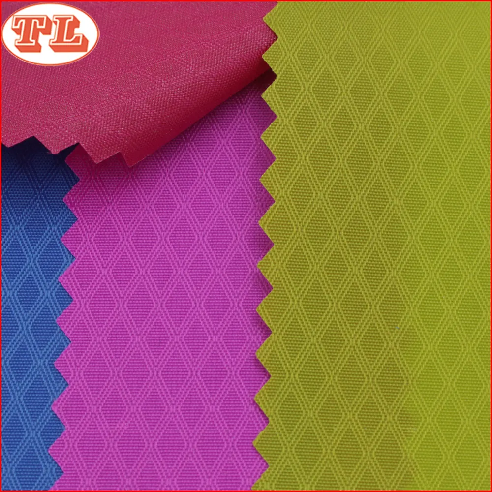 200 denier PU coated third line prismatic plaid nylon oxford ripstop fabric for outdoor bag