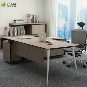 Escritorio ejecutivo de madera para oficina, escritorio de lujo con forma de L, Moderno - Product Image 3
