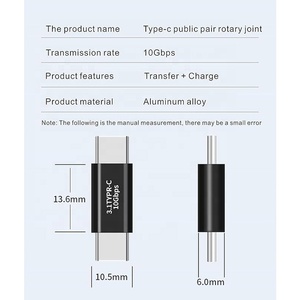 Adaptador de Carga y Extensión USB 3.1 Tipo C Macho a USB Tipo C Macho Premium para Teléfono Móvil y Portátil - Product Image 3