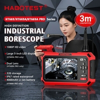 HABOTEST HT669A PRO Endoscope Industriel HD 1080P, Écran IPS 5 Pouces, Double Objectif, Étanche IP67, Batterie 3,5h, Champ de Vision 76°