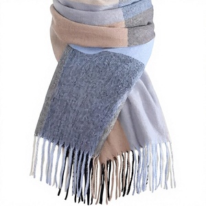 Bufanda Larga de Cachemira para Mujer, con Bloques de Color, Reversible, Cálida para Invierno, Chal, Accesorio de Moda - Product Image 6