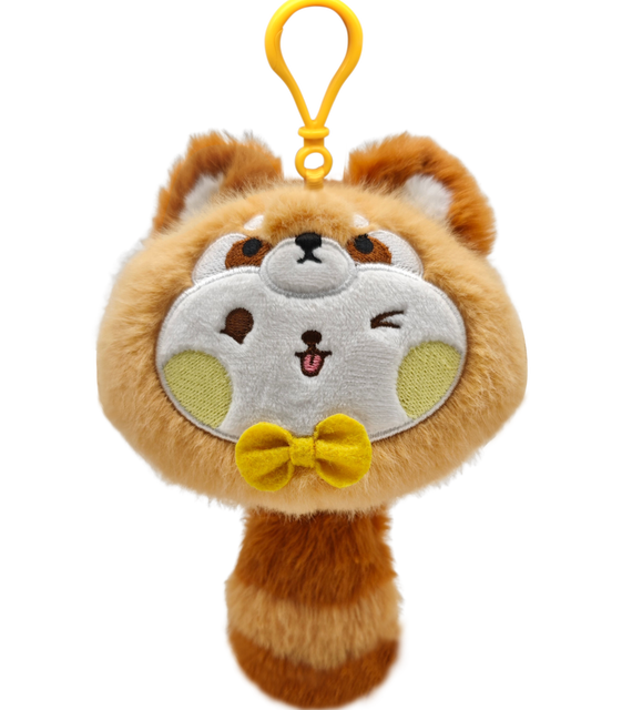 Wholesale Cute PIYOMI Series Raccoon Keychain Mini Plush Schoolbag Charm PP Cotton Filled 10cm for Bags Hanging Items