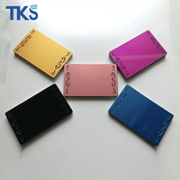 Tarjeta de visita en blanco de aluminio anodizado, grabador cortado con láser, grabado de acero inoxidable anodizado, tarjetas de visita de aluminio y Metal en blanco