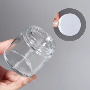 Luxury Empty Transparent Cosmetic Body Cream Glass Bottle 100ml Glass Jars With Lids
