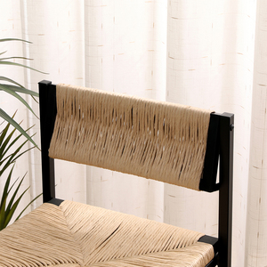 Honey <b>Bar</b> <b>Stools</b> Set of <b>2</b> Paper Rope Weave Dining Chairs with Back Hand Weave <b>Stools</b> for Kichen Island - Product Image 3