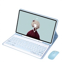 Étui de protection pour tablette S9 FE avec clavier, housse en cuir et emplacement pour stylet à capuchon rond, compatible S9/S11, emballage coloré (Chine)