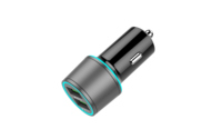 Accessoires de voiture chargeurs électroniques 48w qc3.0 deux ports usb type-c adaptateur de chargeur de voiture avec lumière led pour iphone tablette ordinateur portable