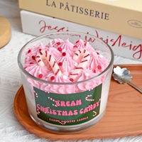 Handgefertigte Wohndekor-Ornamente Fruchtcreme-Duftkerzen Großhandel Neuartige Sojawachs-Bienenwachs-Aroma-Dessertkerzen im Glas