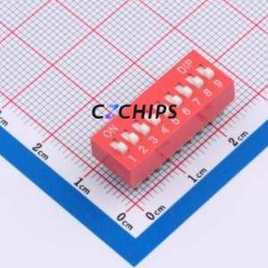 DS-09-R DIP Switch Through hole Component (THT) Switch 9-Bit 2.54mm Red - Product Image 1