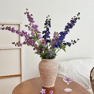 Fleur artificielle Yasunobu, fleur en soie à 3 branches en forme de queue d'hirondelle, bleu violet, décoration de mariage et de la maison - Product Image 1