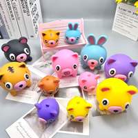 Nouveau design Jouets animaux à écraser qui émettent des sons (porc, ours, lapin) – Adorables peluches interactives anti-stress
