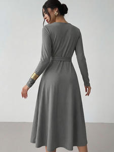 Fashion Autumn/<b>Spring</b>/Summer Casual <b>Women</b> Islamic 2026 Muslim Comfortable Modest Midi Natural Waist Breathable A-line <b>Dress</b> - Product Image 4