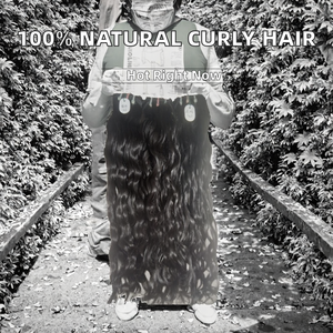 Extensiones de Cabello Rizado Kinky 100% Natural Remy Indio Virgen de 28 Pulgadas, Color Negro, de Temple Jerry Curl - Product Image 2