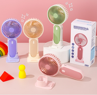 Ventilador de Mano RL-12 para Exteriores con Base y Soporte para Teléfono, Ideal para Campamento, Picnic, Barbacoa, Múltiples Colores, 3 Velocidades de Viento Ajustables, Ventilador de Escritorio