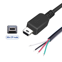 Câble USB personnalisé Mini 5P mâle 2 conducteurs 1m Micro mâle vers fil 2 conducteurs extrémité ouverte