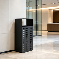 Poubelle de recyclage grande taille en métal noir écologique, à ouverture frontale, pour l'intérieur et l'extérieur, pour la maison et le bureau