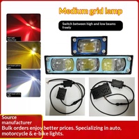 Luz LED para Parrilla Central de Coche, Foco Láser Oculto, Foco Matricial de Doble Color, Lámpara de Carretera 8V