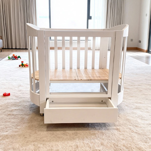 Cunas de Madera Multifuncionales Portátiles Ajustables Transparentes con Ruedas para Bebés - Product Image 3