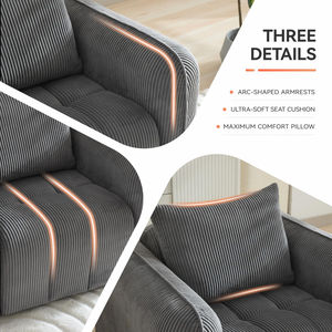 Muebles de Alquiler para Compras en el Extranjero, Alibaba, Fabricación Fina, Sofá de Dos Plazas Tapizado en Terciopelo Gris Cuadrado, Muestra - Product Image 5