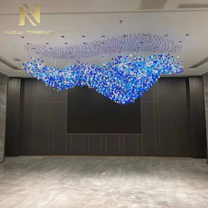 Lámpara Colgante Moderna para Decoración de Vestíbulo de Hotel o Villa, Lámpara de Araña de Vidrio LED Personalizada para Grandes Proyectos - Product Image 5