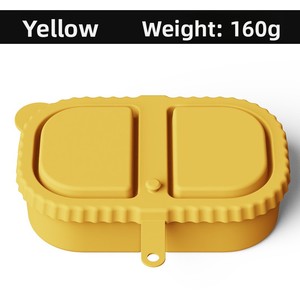 Silicone Double Grids Seasoning and Sauce Box with Lid Square <b>Snack</b> <b>Container</b> Organizer for Home Food Storage - Product Image 5