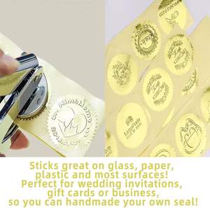 Sellos en relieve con borde dentado, pegatinas autoadhesivas, etiquetas para certificados, pegatinas <span class=keywords><strong>de</strong></span> lámina dorada para invitaciones <span class=keywords><strong>de</strong></span> boda - Product Image 5