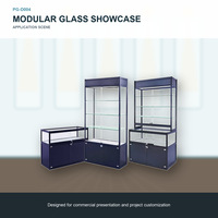 Vitrine modulaire en verre sur mesure et comptoir de présentation avec rangement verrouillable pour bijoux et objets de collection