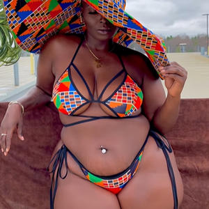 Traje de baño dividido sexy de talla grande Bikini de mujer Traje de baño europeo y americano Bikini trenzado - Product Image 5