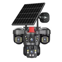 Caméra de sécurité agricole 4G solaire HD à triple objectif 360 degrés avec surveillance mobile à distance pour vergers et surveillance domestique