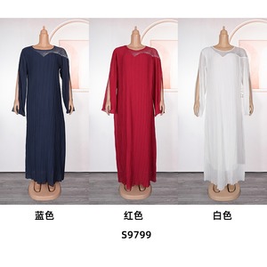 New <strong>Model</strong> Luxury Beadings Chiffon Lady <strong>Abaya</strong> Women Long Maxi Solid Dress Dubai Wedding Party Djellaba Femme Robe K0325 - Product Image 4