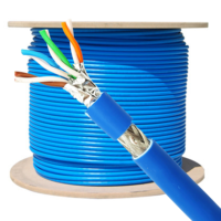 Kabel Ethernet Cat8 SSTP Terproteksi 305m Kotak Besar Kabel LAN Tembaga Murni OEM ODM Warna Kustom untuk Teknik Grosir