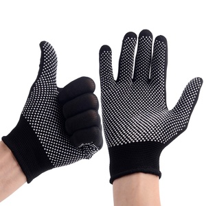 Gants tricotés respirants antidérapants, gants de sécurité extensibles, légers et fins, en polyester avec points en PVC, pour le travail - Product Image 5