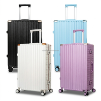 Ensemble de bagages à roulettes de luxe en matériau PC, tendance, pour affaires, 20, 24, 26, 28 pouces, cadre hybride en aluminium, serrure TSA, valise légère