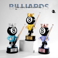 Trophée de billard créatif en gros Trophée de champion de tournoi de poupée de dessin animé noir huit