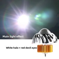 Phare de moto Cyclone Angel Eye LED avec réflecteur, multicolore, lampe de modification Devil Eye