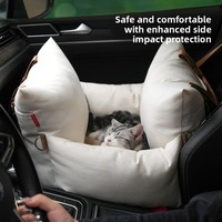 Lit pour animaux de compagnie portable résistant à la saleté toutes saisons pour chiens et chats en lin avec rembourrage en coton PP, petite taille, utilisation en voiture