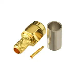 <span class=keywords><strong>RG58</strong></span> LMR200ケーブル用高品質RF同軸<span class=keywords><strong>SMA</strong></span>男性圧着コネクタ - Product Image 1