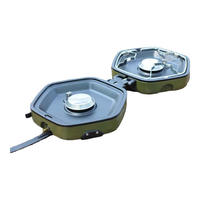 Réchaud à gaz butane double brûleur intégré avec dispositif d'allumage manuel pour camping en extérieur, barbecue, fondue et préparation du thé