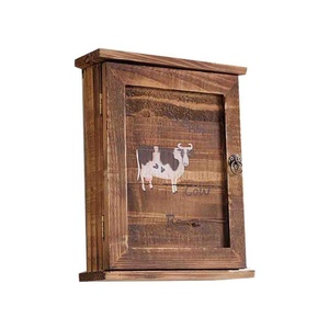 Boîte à clés en bois vintage rétro avec technique de polissage Décoration d'intérieur Montage mural Rangement <span class=keywords><strong>Porte</strong></span>-clés suspendu - Product Image 1