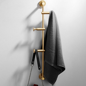 <span class=keywords><strong>Appendiabiti</strong></span> da Parete in Ottone con 3 Ganci, 60cm, Finitura Spazzolata, Multifunzione per Soggiorno e Bagno - Product Image 2