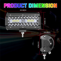 Paquete de 2 Barras de Luz LED RGB de 6 Pulgadas con Anillo Halo RGB, Control por Aplicación Móvil Nova, para Autos y SUVs