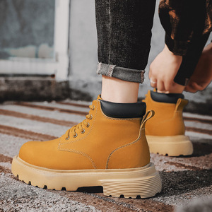 Botas de Piel Impermeables Antideslizantes con Suela Gruesa y Diseño para Aumentar la Altura, con Cordones, para Hombre, Otoño/Invierno, Uso Casual - Product Image 5