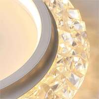 Plafonnier LED Moderne Rond en Cristal K9, Intensité Réglable, pour Chambre, Salon, Salle à Manger, Décoration Intérieure