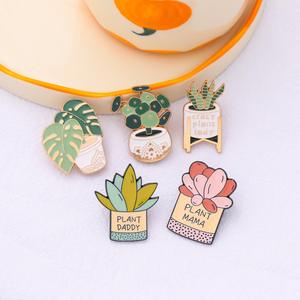 卸売最新グリーン植物ゴーストピン超クールドルブローチ金属工芸品アクセサリー用スタイリッシュな襟ピン - Product Image 2