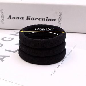 Élastiques à <span class=keywords><strong>cheveux</strong></span> pour femmes adultes, noirs, non-dommageables, durables, haute élasticité, sans couture, avec boucle pour bandeau, boucle pour serviette et barrettes - Product Image 3