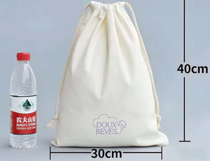 Sacs de protection en toile de coton épaisse de luxe en stock pour casquettes, chaussures, vêtements, avec logo personnalisé imprimé, <span class=keywords><strong>emballage</strong></span> <span class=keywords><strong>cadeau</strong></span> à cordon - Product Image 4